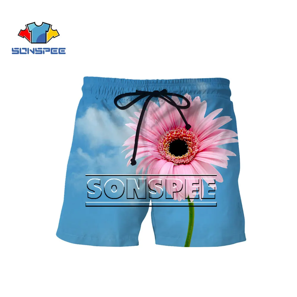 SONSPEE Shorts Summer New Men Women Beach Short 3D Print Little Daisy Cute Street Comfortably Fitness Harajuku Casual Pants