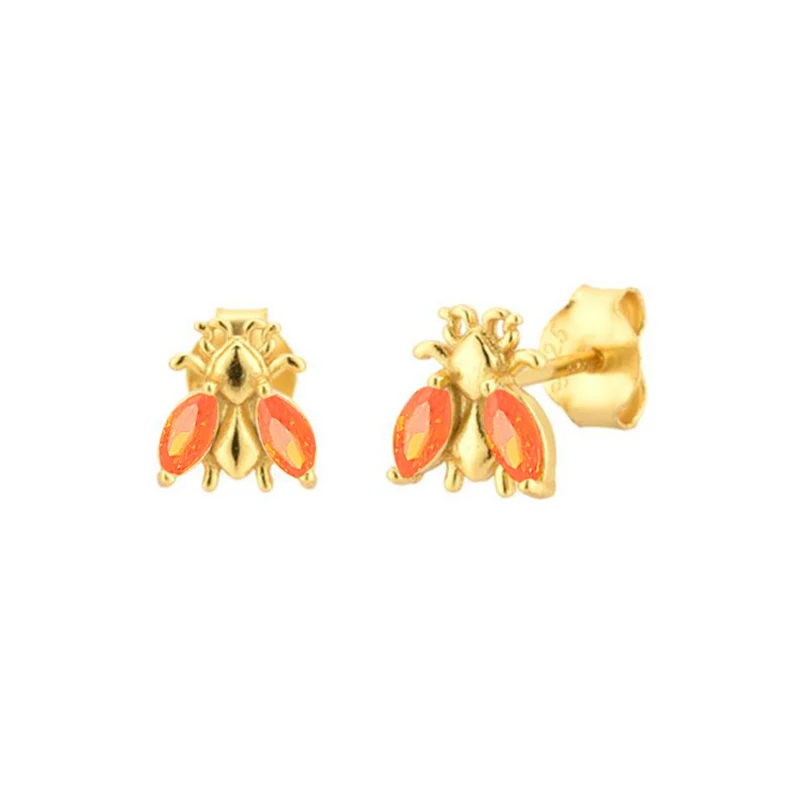 

ROXI Orange Zircon Series Earrings For Women Pendientes Plata 925 Ear Bone Piercing Earrings Summer Luxury Jewelry Gifts Brincos