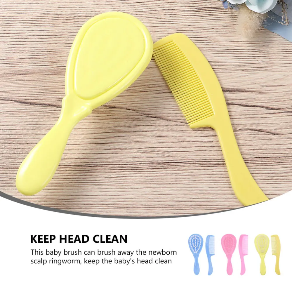 

6pcs/ 3 Sets Baby Brush and Comb Set Children Care Safety Comb