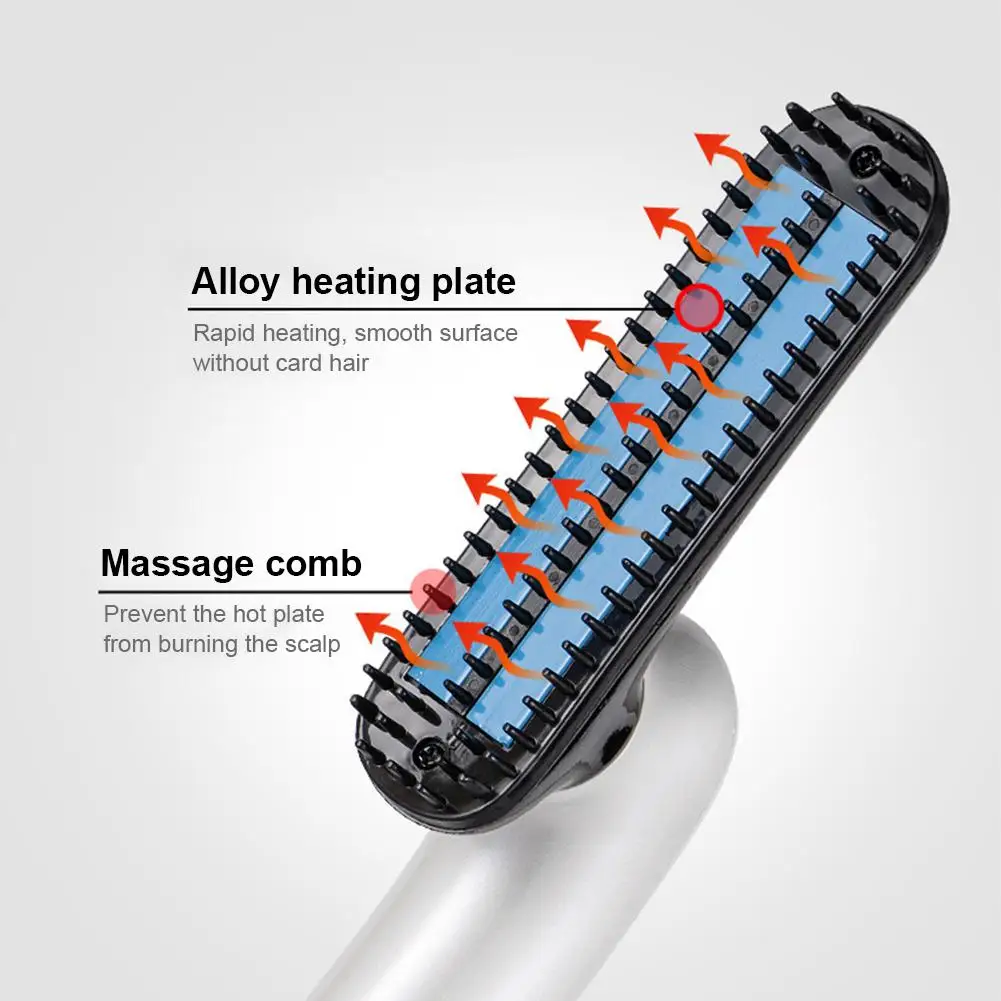 

Multifunctional Foldable Beard Straightening Comb Hair Comb Brush Beard Straightener Comb Hair Curler Quick Hair Styler Tool