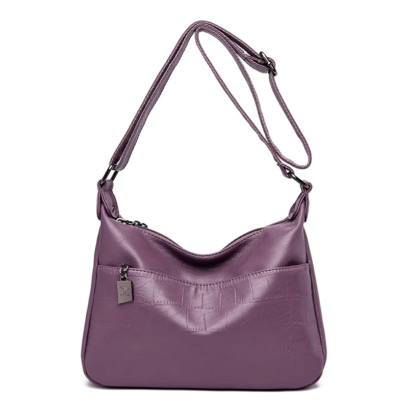 Bolsas De Mujer, маленькие сумки через плечо для женщин, кожа, роскошные сумки, женские сумки, дизайнерские сумки - Цвет: Purple