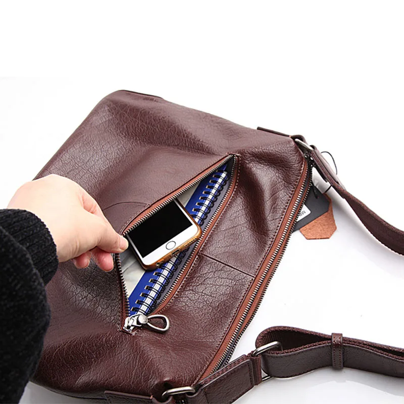 Мужская Наплечная Сумка AETOO из натуральной кожи в европейском и американском