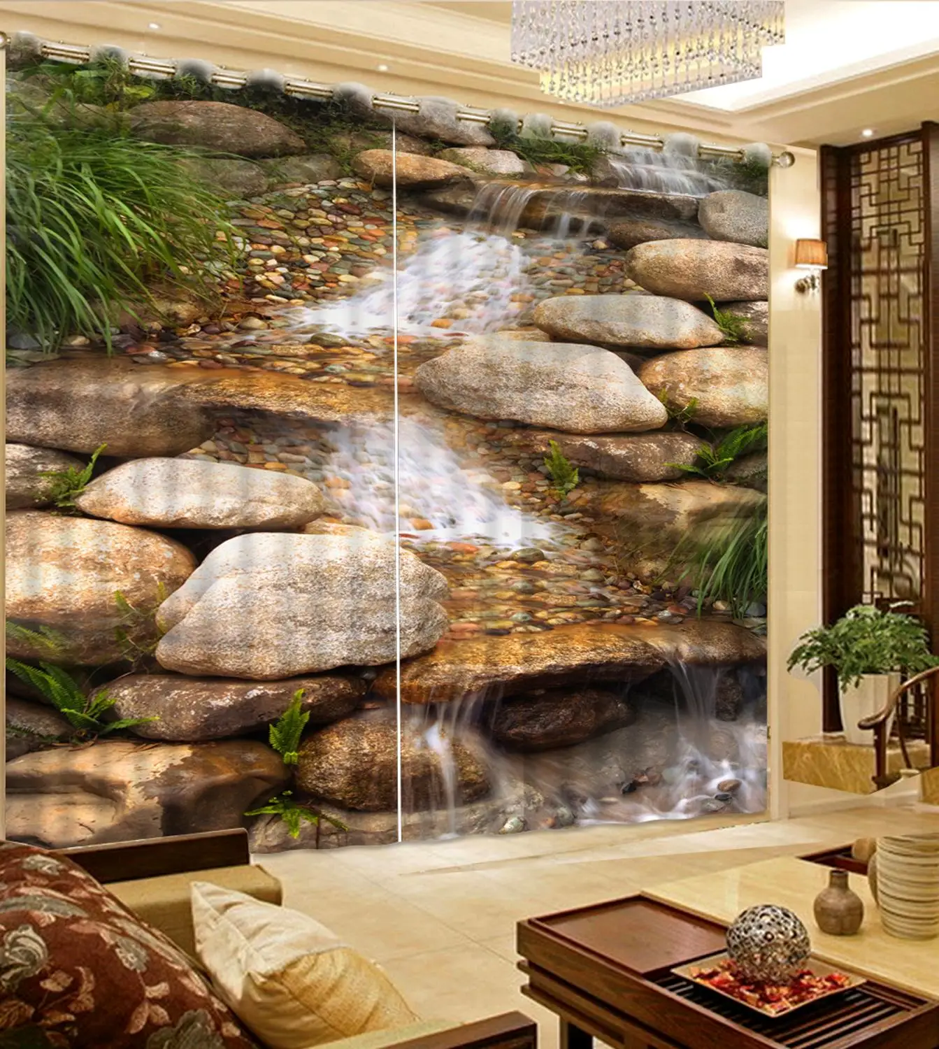 Каменные занавески Водопад для гостиной спальни оконные современные 3d