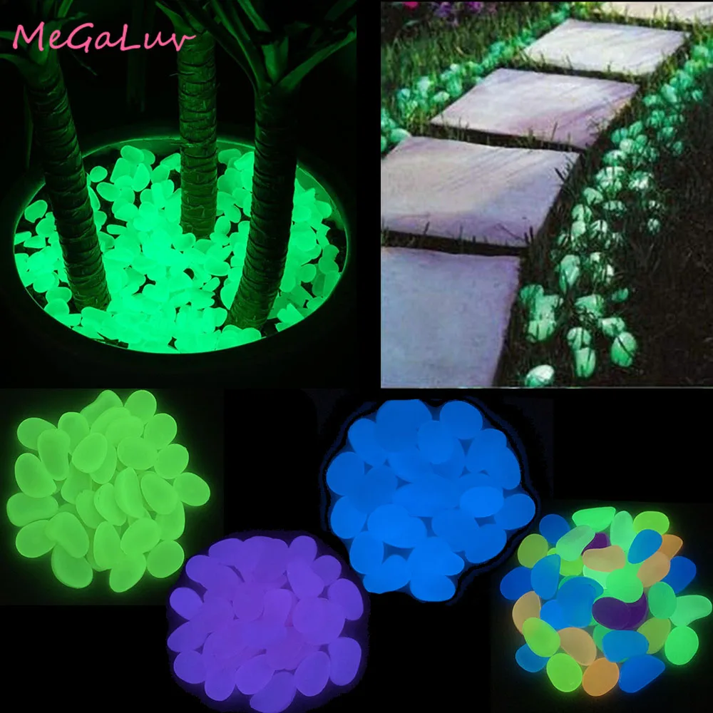 

20/40pcs Glow in the Dark Garden Pebbles Glow Stones Rocks Walkways Garden Path Patio Lawn Garden Yard Decors Luminous Stones