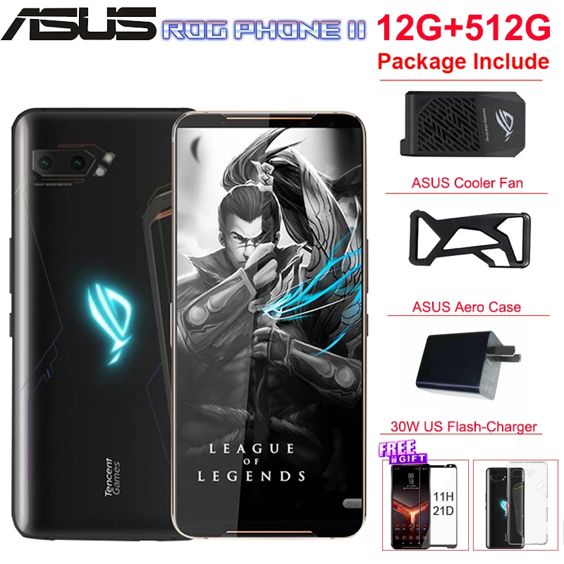 ASUS ROG Phone 2 мобильный телефон 12G 512G 6 59 ”Snapdragon 855 + 48 Мп камеры Android 120 Гц 6000 мАч NFC II