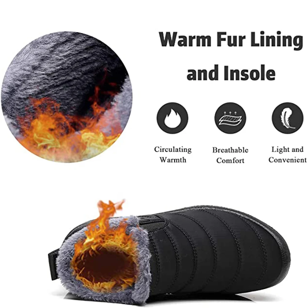 Snow Boots Women Shoes Warm Plush Fur Ankle Boots Winter Female Slip On Flat Casual Shoes Waterproof Ultralight Footwear 5 Snow Boots Women Shoes Warm Plush Fur Ankle Boots Winter Female Slip On Flat Casual Shoes Waterproof Ultralight Footwear 5