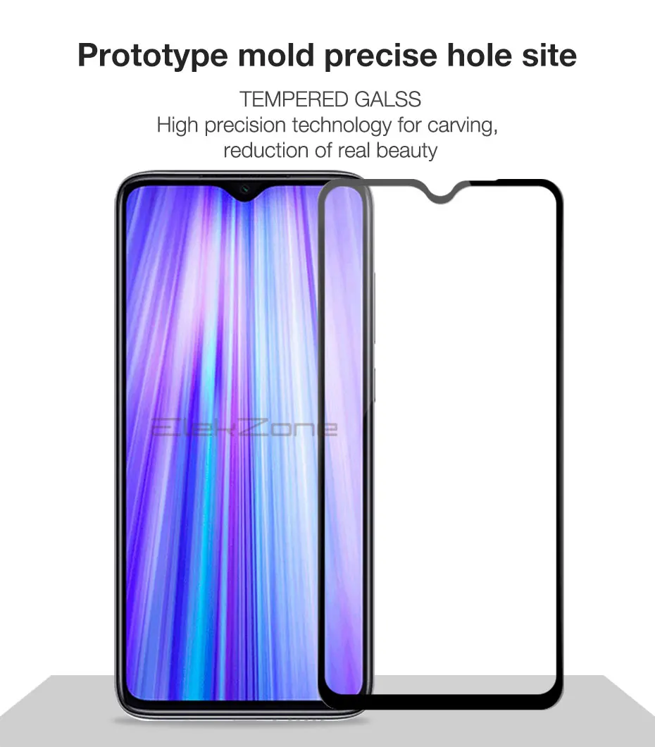 Screen Protector Tempered Glass For Xiaomi Redmi Note 8 Pro Edge Curved Protective Film | Мобильные телефоны и аксессуары