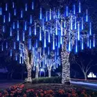 Водонепроницаемый 5 видов цветов EU Plug гирлянда 4 трубы светодиодный Метеоритный дождь строка светильник 30 см-соскульки, с эффектом падающего снега рождественские украшения FDH