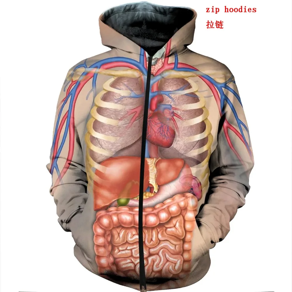 

2020 New Hot Humanity Human body structure viscera 3d hoodies/Sweatshirt Winter autumn long selvee Harajuku Hoodies