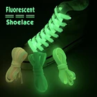 Флуоресцентные шнурки для кроссовок, светящиеся плоские шнурки обувь с широкой колодкой, мужские, женские, детские, блестящие шнурки, светящиеся в темноте