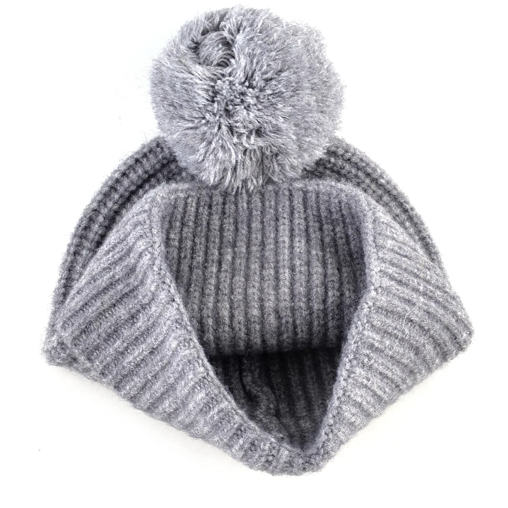 Трикотажные помпоном шапки бини зимняя теплая вязальная шерсть шляпы для женщин