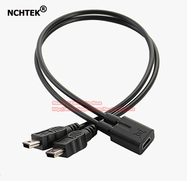 NCHTEK MINI USB 2 0 переходник Мама-папа с двумя мини-USB-разъемами Y-образный для зарядного