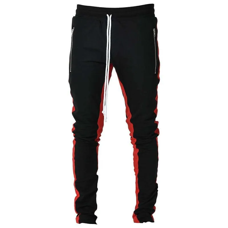 

Men Clothing 2021 High Street Fashion Brand Explosive New Sports Trousers Stitching One-bar Foot Zipper Trousers Men's Trousers