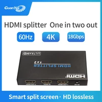 hdmi 2 0 splitter 1x2 4k adapter 1 in 2 out convert to ps4 tv box hdmi splitter