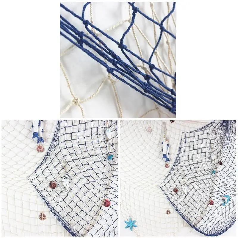 Мягкая декоративная рыболовная сеть в средиземноморском стиле Плетеный