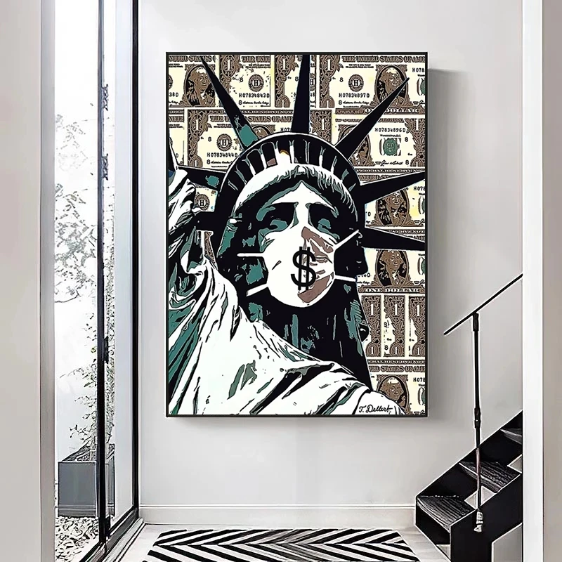 

Абстрактная Статуя Свободы Искусство Картины постер печать на стене картины для гостиной настенное украшение квадраты