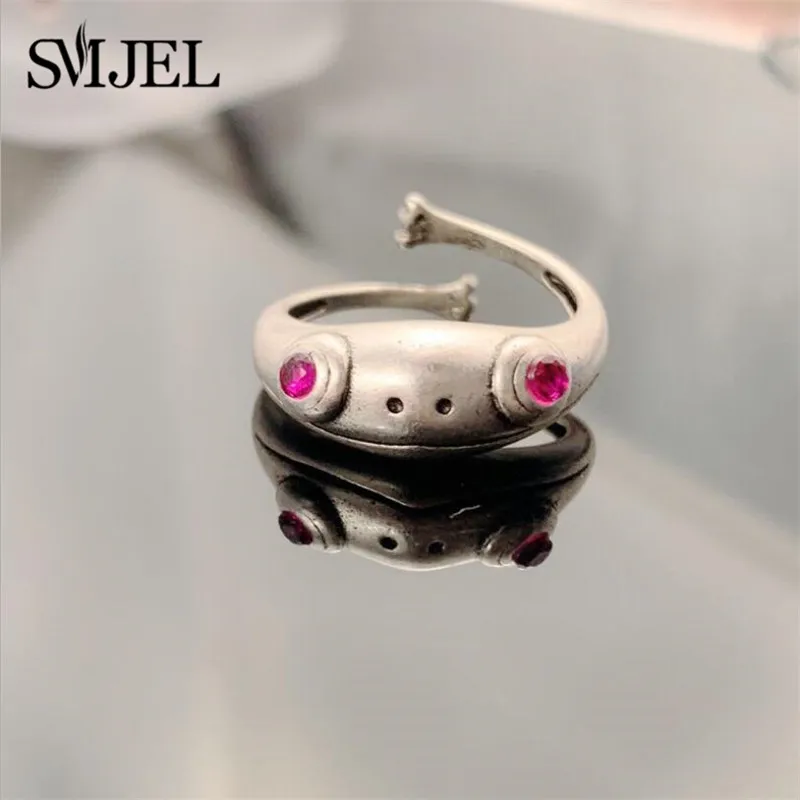 SMJEL металлическое странное кольца с лягушкой женское модное Открытое кольцо