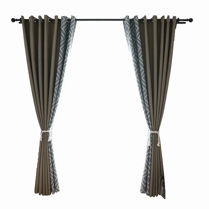 Льняная хлопковая Высокая затеняющая занавеска черная ткань однотонный оттенок