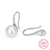 925 sterling silver color ear hook blank base suitable for 5mm pearls diy jewelry accessories earrings empty support wholesale