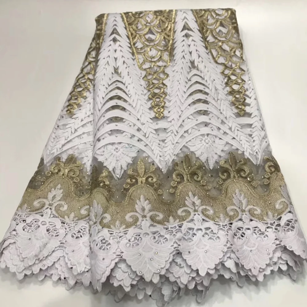 

New multi color High Quality water soluble 2020 tulle with stone African Nigerian Lace Fabrics Embroidered Guipure Lace Dress