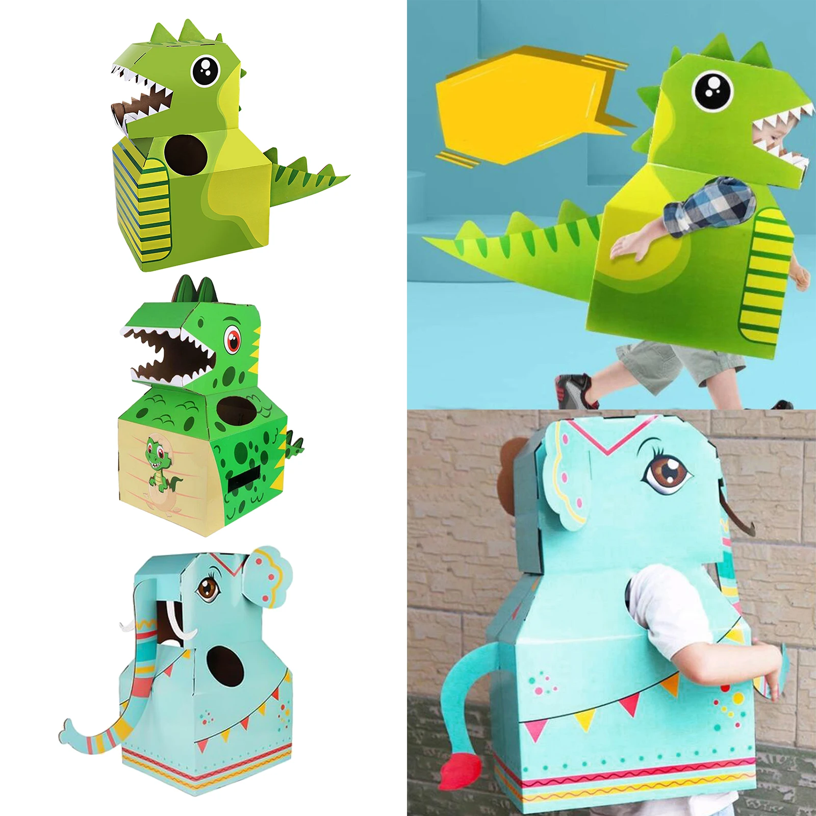 

Children's Carton Toy Kids Dress up Wearable DIY Carton Paper Clothes Toys for Kids Adults