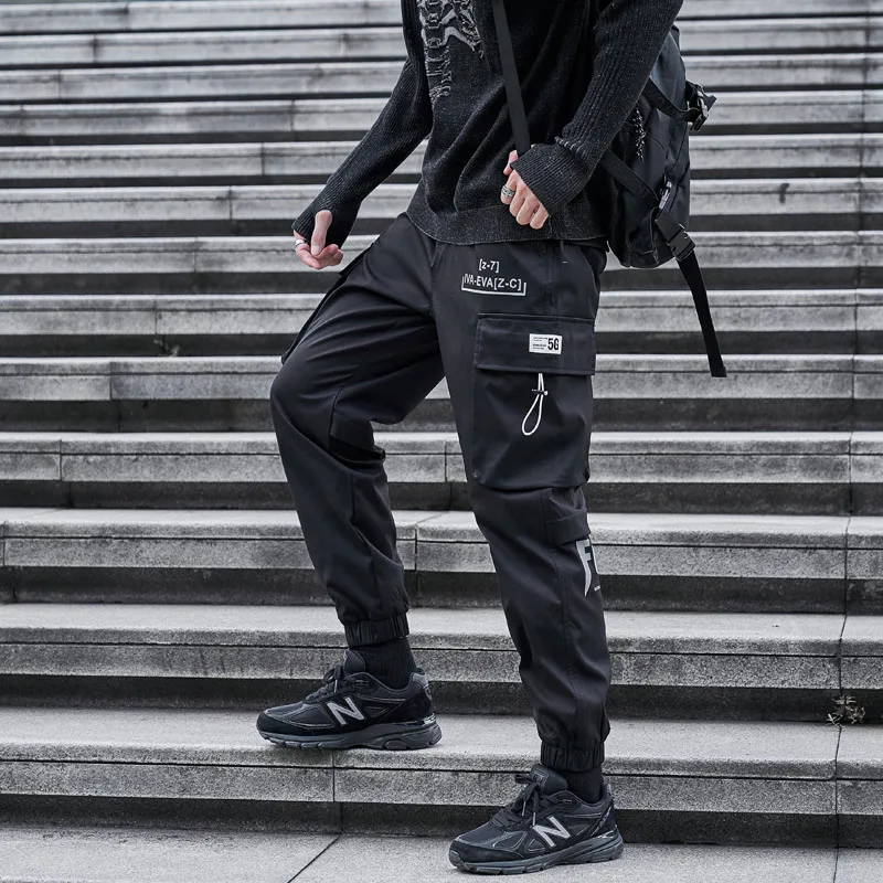 

2022 Ankle-Legth Streetwear Spring Autumn Hip Hop Harem Pants Men's Casual Korean Fashion Pocket Joggers Black Green Trousers