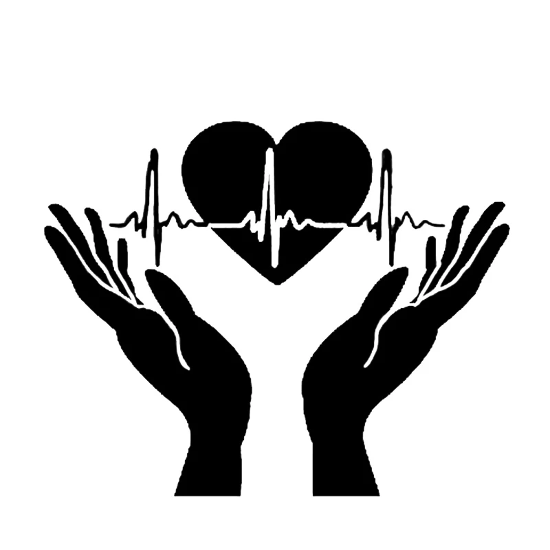 Dawasaru сердцебиение в руках открытые ладони кардиограмма автомобильные наклейки