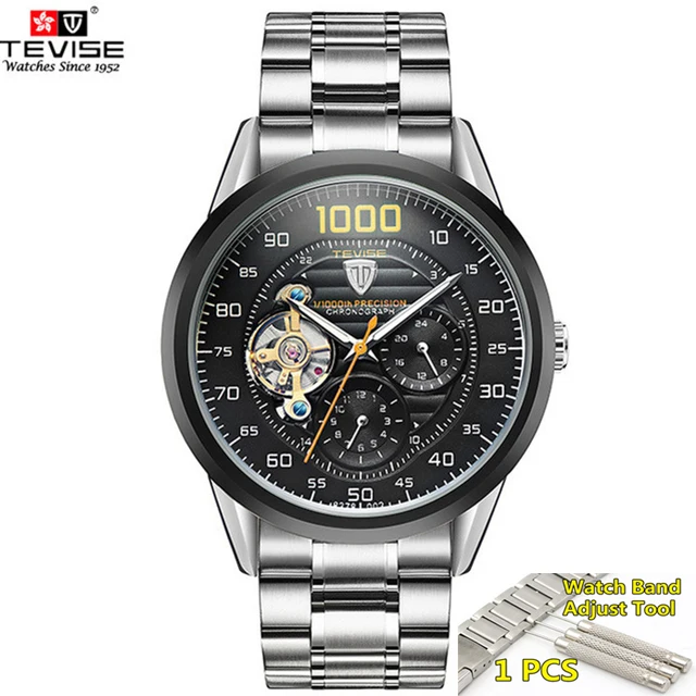 107C TEVISE автоматические часы мужские наручные часы tourbillon механические скелетные наручные часы мужские самоветер водонепроницаемые Relogio Masculino - Цвет: 107C