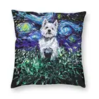 Наволочка для подушки Westie 40x40, декоративная квадратная наволочка для дивана в стиле West Highland White Terrier Dog