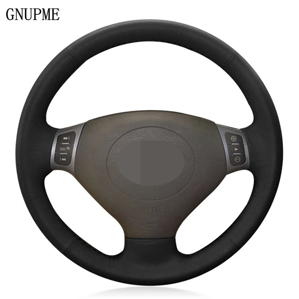 DIY ручной работы черного цвета из натуральной кожи чехол рулевого колеса