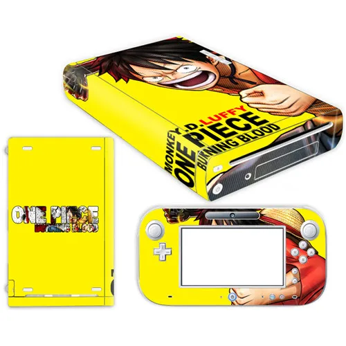 YS-WIIU-0077 Аниме one piece Luffy стикер кожи для nintendo wii u консоль крышка с пультами контроллер скины для геймпад для nintendo wii u наклейка - Цвет: YS-WIIU-0077