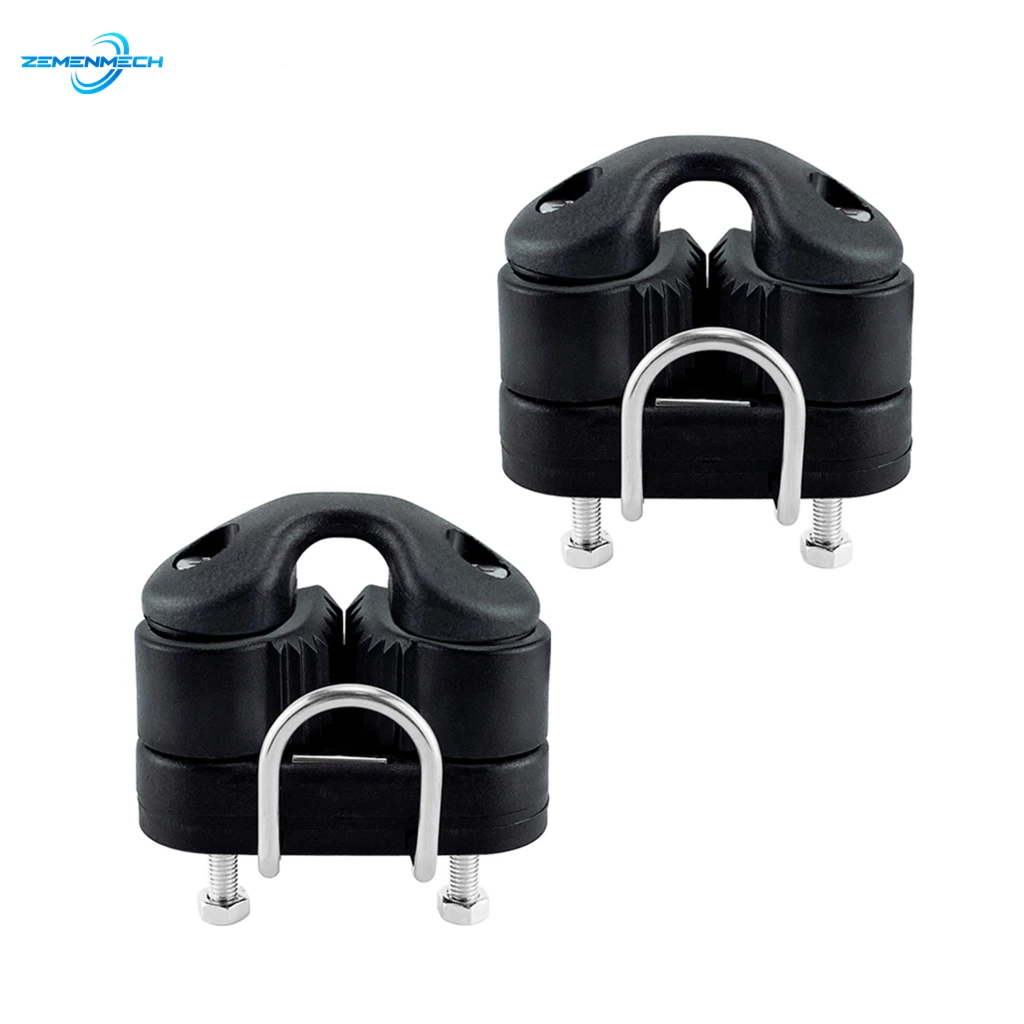 

2PCS Black Composite Ball Bearing Cam Cleat with Leading Ring Pilate Equipment Fast Entry Rope Wire Fairlead Sailing Accessories