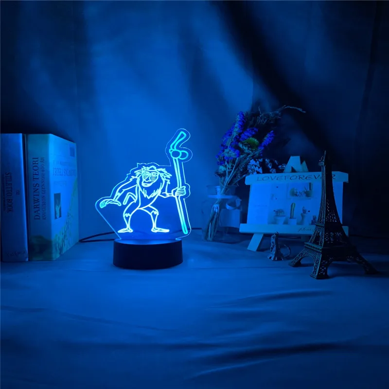 Мультфильм ночник Король Лев Simba светодиодный 3d свет изменение цвета Новинка