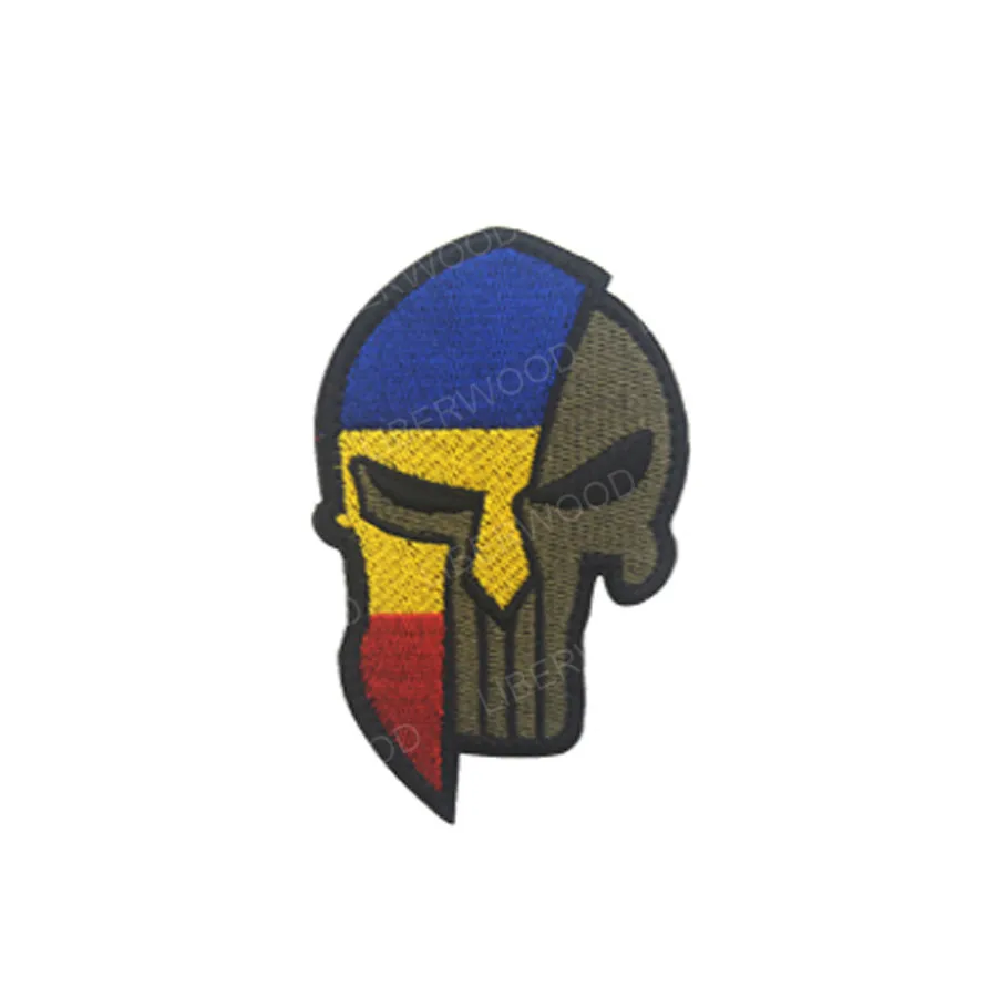Romania Spartan Каратель Спартанский череп шлем Россия Американский Израиль Канада Испанский Великобритания Чешский Немецкий флаг патч тактический боевой дух нашивки значки - Цвет: Romania Spartan
