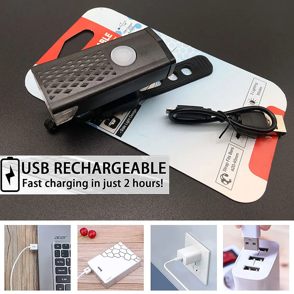 Велосипедный фонарь с USB-аккумулятором 1100 мАч горный велосипед передняя и задняя