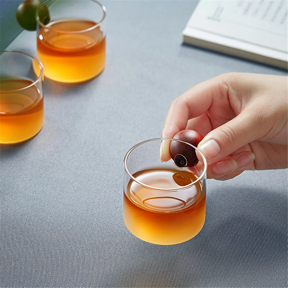 

INS Style Coffee withTea Glass Cup Transparent Glass Coffee Cup Milk Whiskey Glass Ball Handle Small Capacity Saucer Espresso