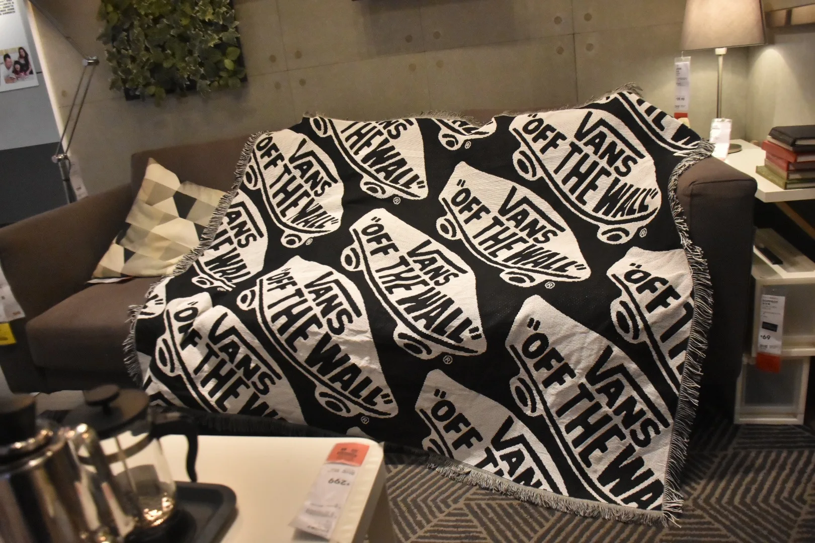 Американское черно белое покрывало для фургонов дивана домашний текстиль