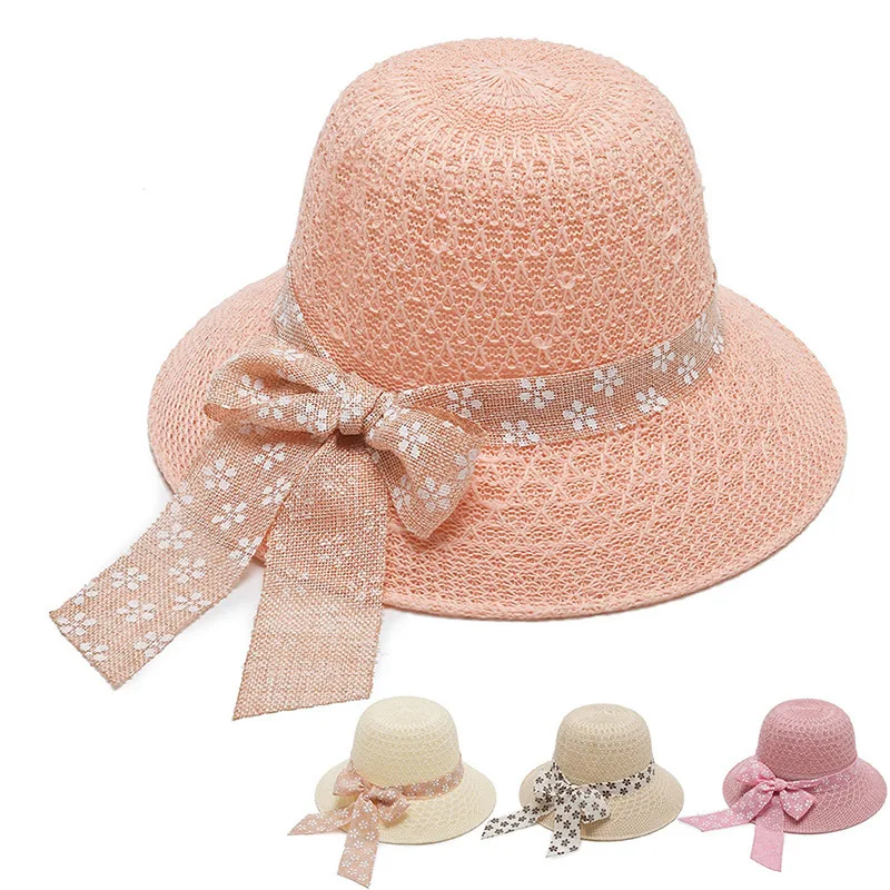 

Summer Women Hat Beach Straw Hat Panama Ladies Cap Fashionable Handmade Casual Flat Brim Bowknot Sun Hats for Women 2021