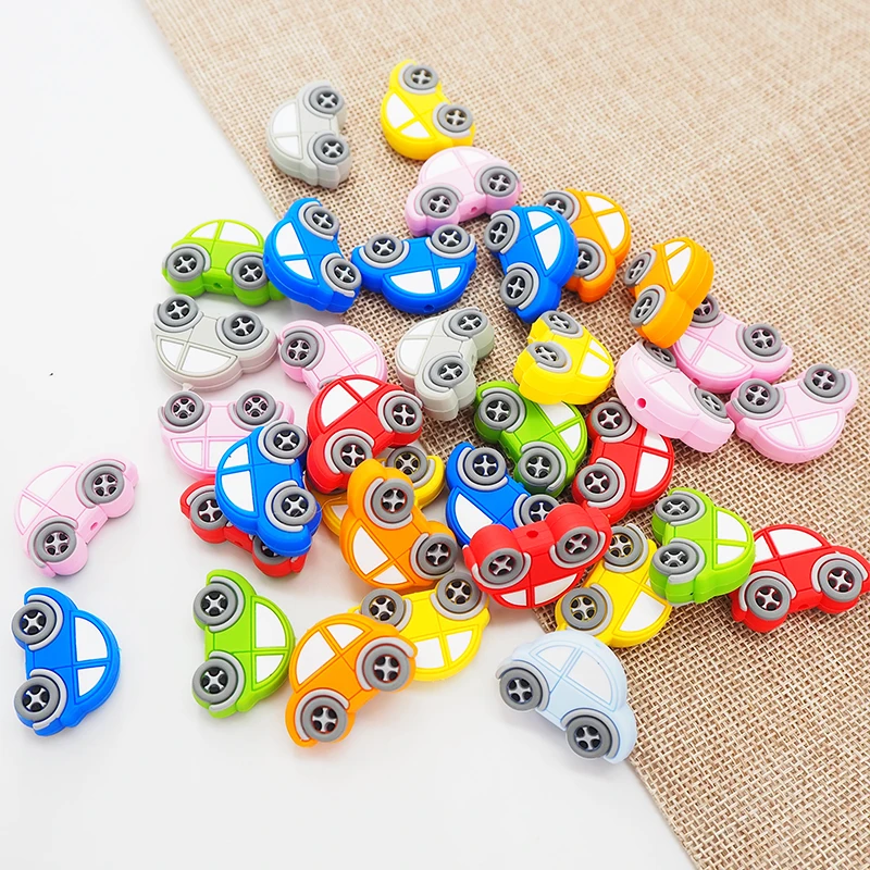 Ченкэй 10 шт. силиконовые бусины в виде автомобилей детская одежда с рисунком из