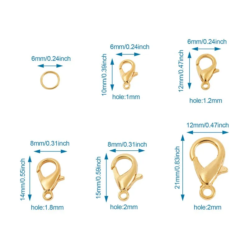 1 коробка сплав карабины соединительные кольца Разъем Мульти Размеры для