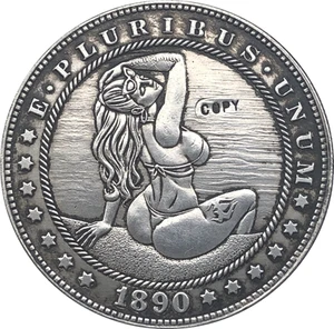 Медная копия Hobo Nickel, американский Морган, 1890-CC, тип 130