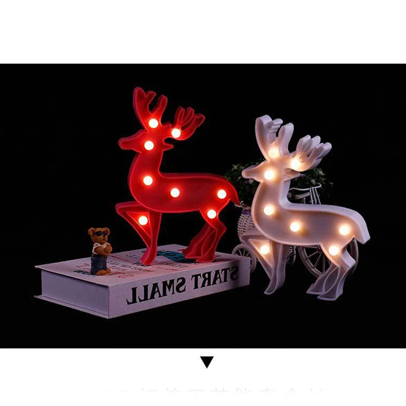 Прекрасный 3D светодиодный ночник рождественское украшение лось олень шатер