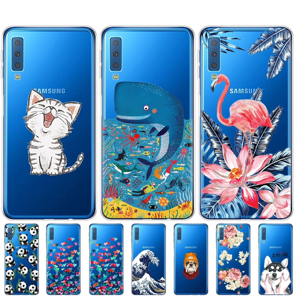 Чехлы для Samsung Galaxy A7 2018 чехол силиконовый цветной телефона A750 A750F защитный 6 0
