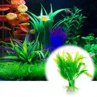 Пластиковое растение для воды ручной работы, трава, зеленая, высота 15 см для аквариума