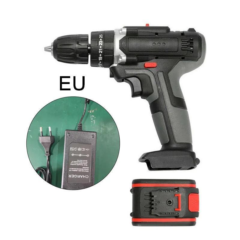 Электрический беспроводной ударный гайковерт мощная дрель светодиодный 2