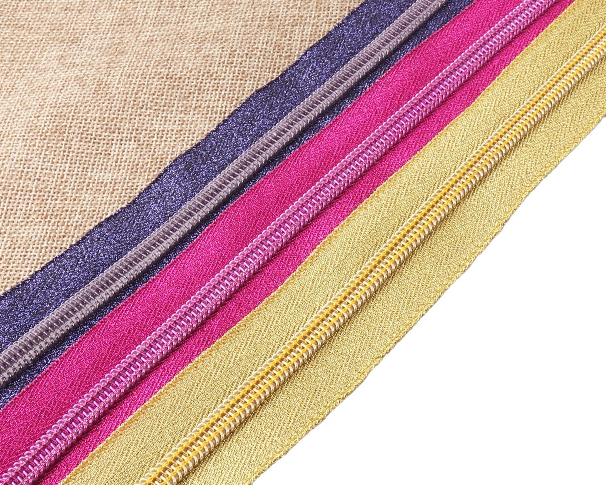 

3 M Rainbow Nylon Coil Zippers #5 Purple Pink Yellow Nylon zipper colorful nylon dress zipper bag Coil Zippers-purse zipper