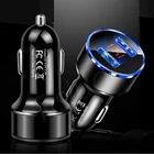 Автомобильное зарядное устройство с двумя USB-портами, 3,1 А, 12-24 В, ЖК-дисплей
