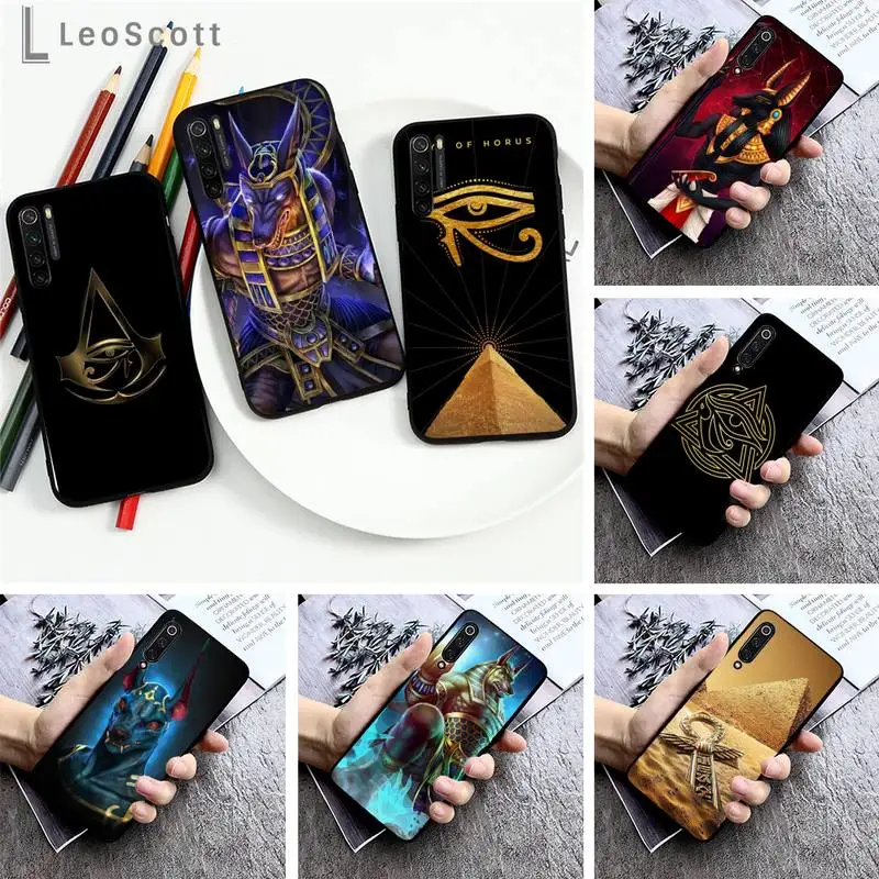 

Egypt Nefertiti Anubis Ankh Phone Case For Xiaomi Redmi note 7 8 9 pro 8T 9S Mi Note 10 Lite pro