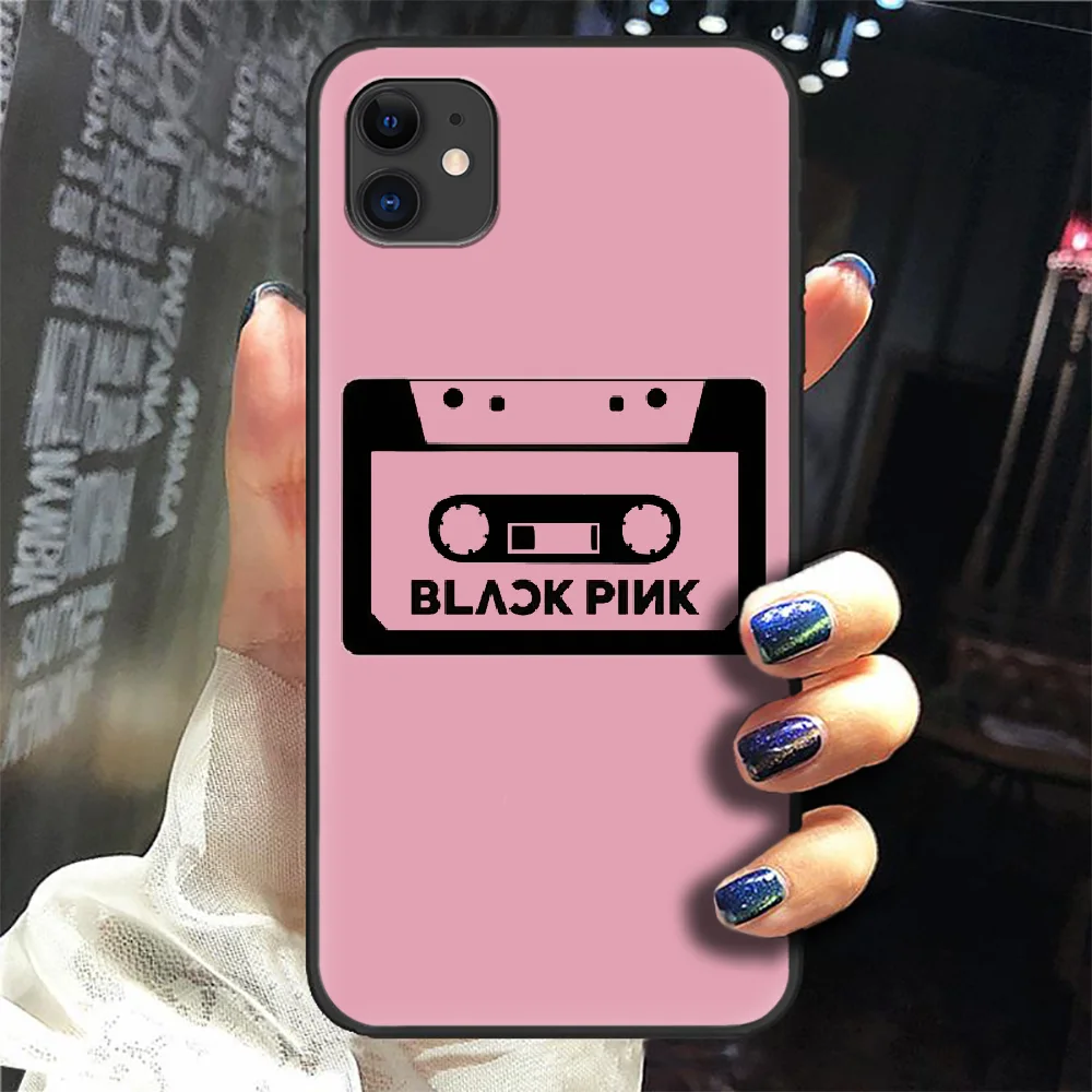 

BLACKPINKS Phone Case Cover Hull For Iphone 5 5s Se 2 6 6s 7 8 12 Mini Plus X XS XR 11 PRO MAX black Shell Painting Etui Pretty