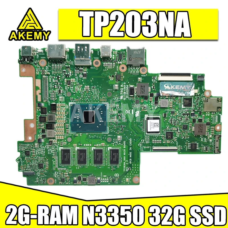Akmey для Asus VivoBook Flip 12 TP203NA TP203NAH TP203NAS Laotop материнская плата 2G-RAM N3350 32G-SSD | Компьютеры и